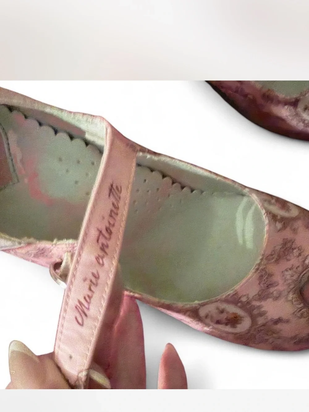Women’s Pink Mary Jane Shoes with Vintage Print